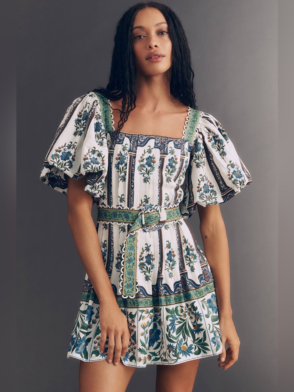 NWT Farm Rio Manoela Puff-Sleeve Mini Dress